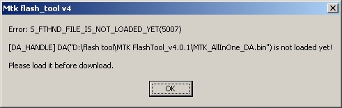 mtk flash not loaded