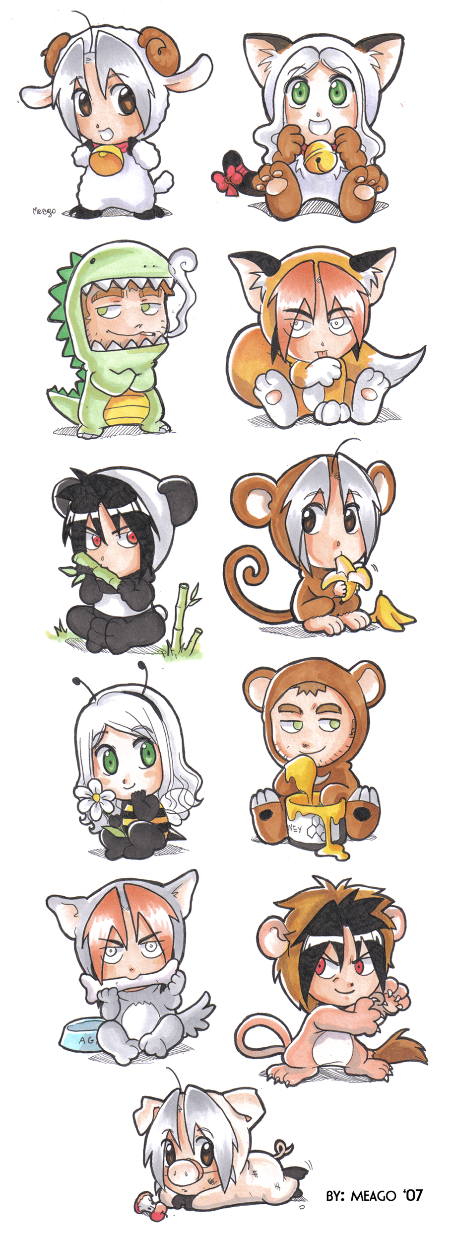 chibi zoo in color by meago 1